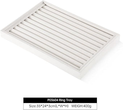 Ring Tray, Velvet Jewelry Trays,Premium Ring Display Case,Luxury Stud Earring Organizer,White Jewelry Storage