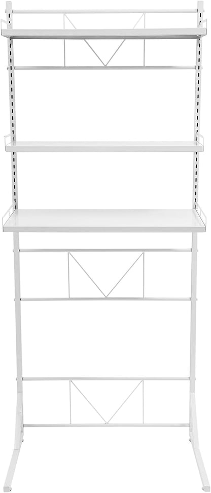 Eapmic Over The Washer and Dryer Storage Shelves, Laundry Room Standing Shelf, 3 Tier Expandable Washer and Dryer Rack with Adjustable Height, Over Toilet Washing Machine Width Within 25.2" (White)