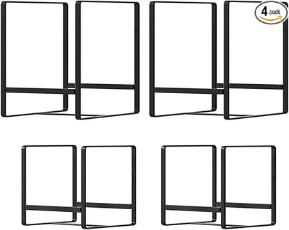Hikinlichi 2 Large 2 Small Plate Organizers Holders Upright Cabinet Dish Drying Racks Metal Plate Dish Organizers Racks Stands for Countertop and Cupboard Black