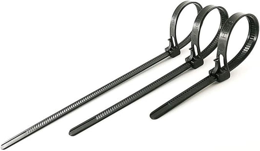 HS Reusable Zip Ties Assorted 6 8 10 Inch (200 Pack) Releasable Nylon Cable Zip Ties 50 Lbs Tensile Strength,Thick Reusable Wire Ties Outdoor Indoor Purpose