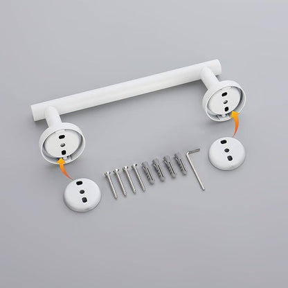 GERZWY 9-Inch Bath Towel Bar SUS 304 Stainless Steel Bathroom Towel Bar Modern Round Style Wall Mount, White