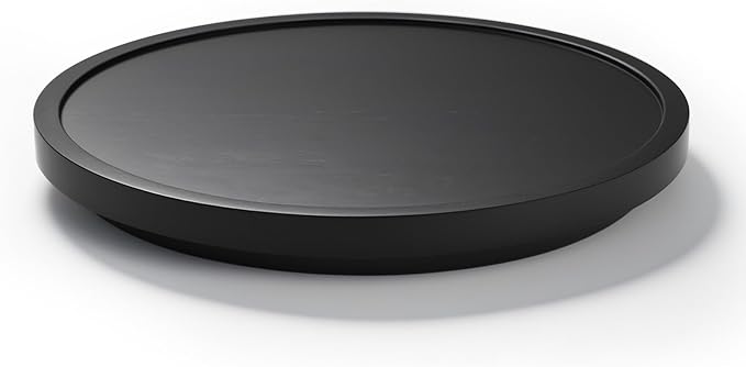 LAMU 11'' Wood Lazy Susan Organizer Turntable for Cabinet, Lazy Susan for Table Top, Pantry, Kitchen, Bathroom, Countertop, Rotating Spice Organizer, Vanity Decor Tray, Pine Wood, Black