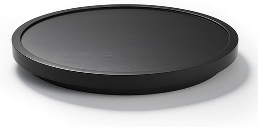LAMU 11'' Wood Lazy Susan Organizer Turntable for Cabinet, Lazy Susan for Table Top, Pantry, Kitchen, Bathroom, Countertop, Rotating Spice Organizer, Vanity Decor Tray, Pine Wood, Black