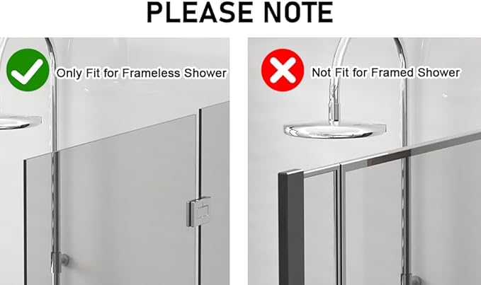 Shower Door Hook, Extended Length Double-Sided Hook for Frameless Shower Doors (7 Inch), Heavy-Duty Stainless Steel Hook for Bathrobes and Towels, No Drilling or Adhesive Required, 2-Pack, Silver