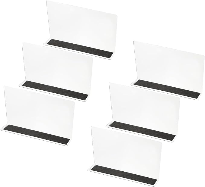 PATIKIL 6 Pack Shelf Dividers for Closet Organization, 7.9x1.57x4.7 Acrylic Magnetic Closets Separator Kitchen Cabinet Shelves Under Bed Blocker for Bedroom Kitchen Office, Clear