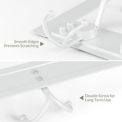 WLCSNG Over The Door Hooks Rustproof - 25lb Heavy Duty Over The Door Towel Rack, Door Hanger for Bathroom, Coat Rack Dorm Room Essentials (2Pack, White)