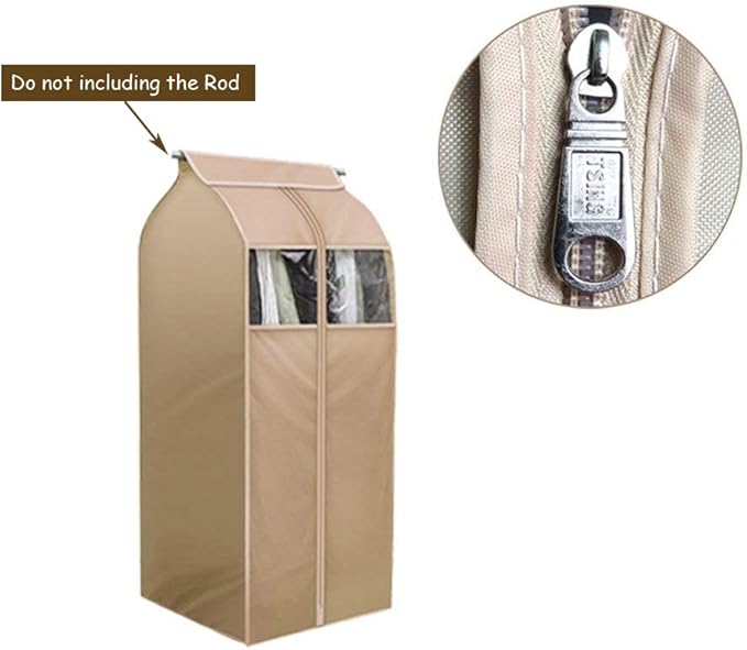 Garment Storage Bag Hanging Clothes Dustproof Cover With Clear Window In Wardrobe/Moisture, Dust Resistant Protector Cover With Zipper (Not Including Frame)
