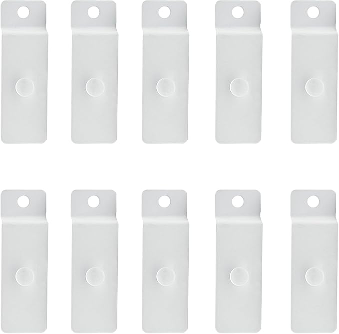10 Pcs Metal Slatwall Utility Hooks Notch Picture Display Hanging Hooks Hangers for Pegboard Photo Frame Slat Panel(White)