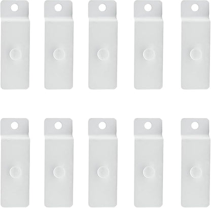 10 Pcs Metal Slatwall Utility Hooks Notch Picture Display Hanging Hooks Hangers for Pegboard Photo Frame Slat Panel(White)