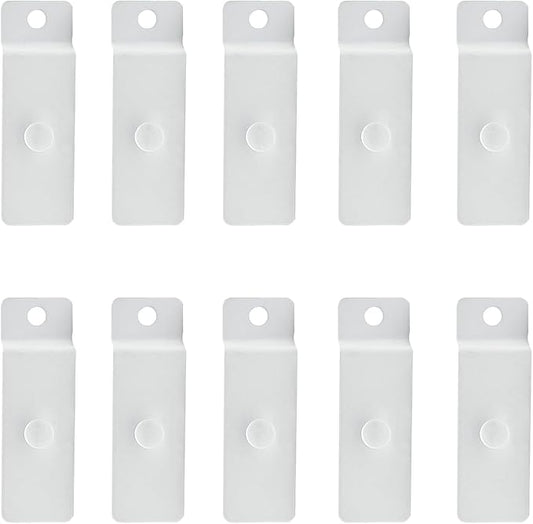 10 Pcs Metal Slatwall Utility Hooks Notch Picture Display Hanging Hooks Hangers for Pegboard Photo Frame Slat Panel(White)