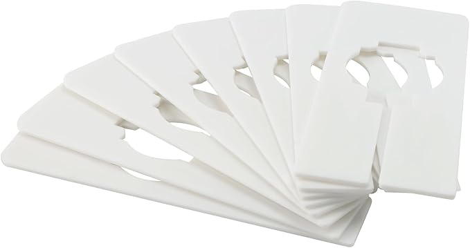 SHEUTSAN 100 PCS 12.5 x 5cm Plastic Clothing Rack Dividers, Rectangular Clothing Size Dividers for Closet, Cloth Store, Department Stores, White