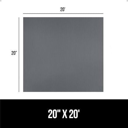 GORILLA GRIP DuraGuard Shelf Liner, 20x20 Non-Adhesive Cabinet Liners for Kitchen Drawers, Shelves, Refrigerator, Pantry Storage, Bathroom Closet, Durable Waterproof BPA Free Ribbed Plastic, Gray