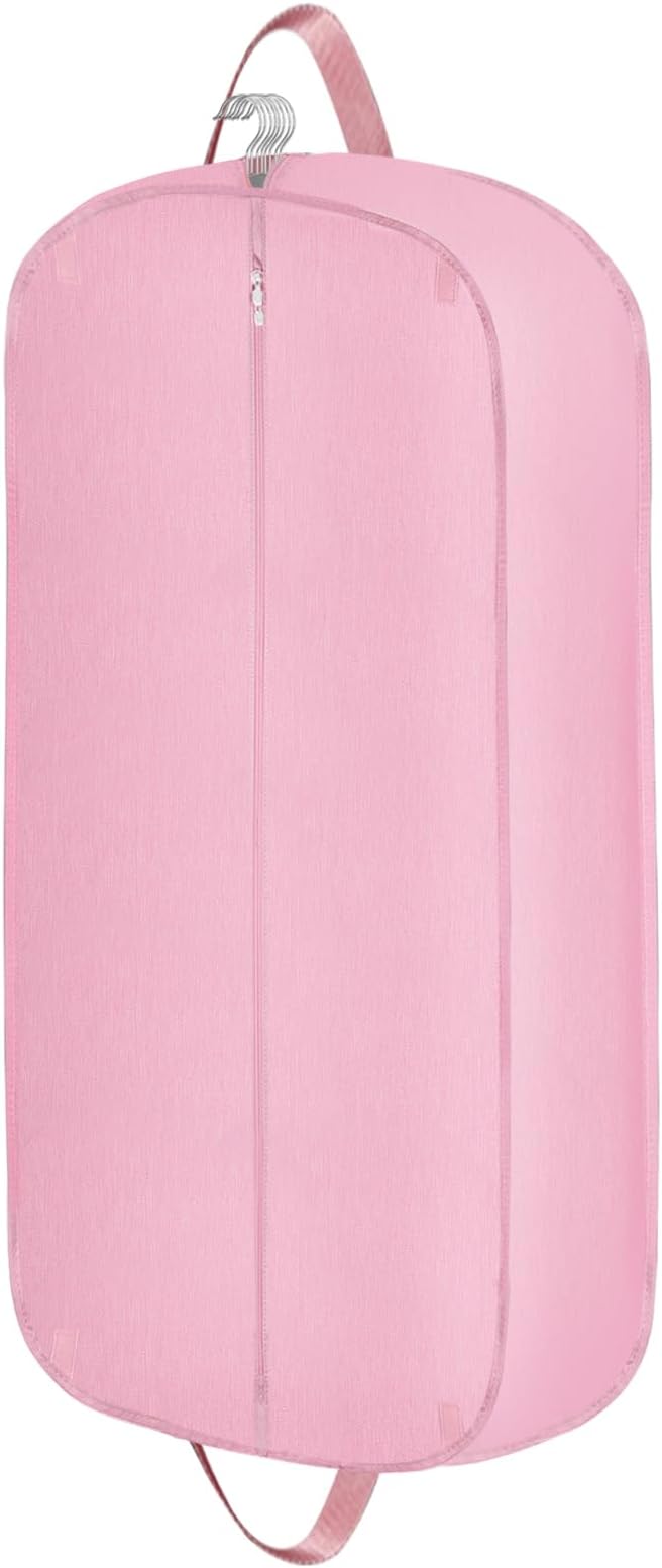 6" Gusseted Waterproof Garment Bag for Travel, 43" Tear Resistance Suit Bag for Men Travel for Suits, Tuxedos, Coats, Uniform. (pink, 42")