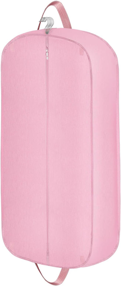 6" Gusseted Waterproof Garment Bag for Travel, 43" Tear Resistance Suit Bag for Men Travel for Suits, Tuxedos, Coats, Uniform. (pink, 42")