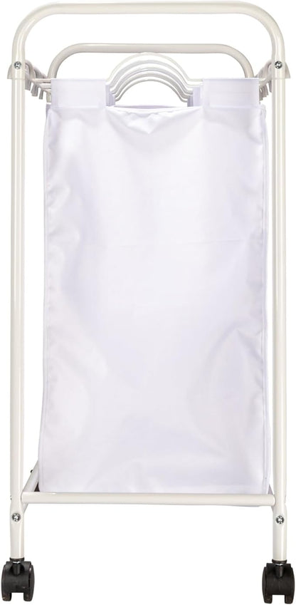 Household Essentials Rolling Laundry Sorter, 4 Bag Laundry Sorter Cart with Washable and Removable Bags, White