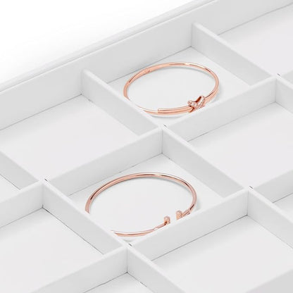 Premium White PU Leather Jewelry Organizer Tray - 12 Grids Display Tray for Earrings, Rings, Bracelets, Necklaces - Dresser & Countertop Storage (35x24cm) - Elegant Jewelry Display for Retail