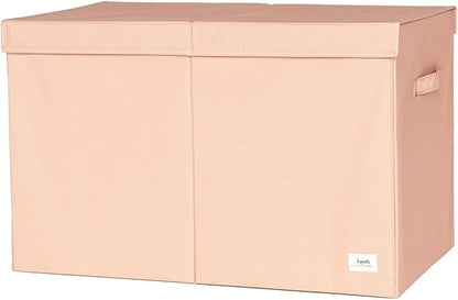 3 Sprouts Recycled Fabric Toy Chest Storage Box - Extra Large Toy Storage Box, Sturdy Toy Bins - Kids Organizer for Bedroom - Toybox Basket with Lid for Kids, Toddlers, Boys, Girls - Solid Clay