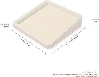 Oirlv Microfiber Jewelry Tray Showcase Display Necklace Bracelet Ring Showcase Display Empty Plate(Beige)