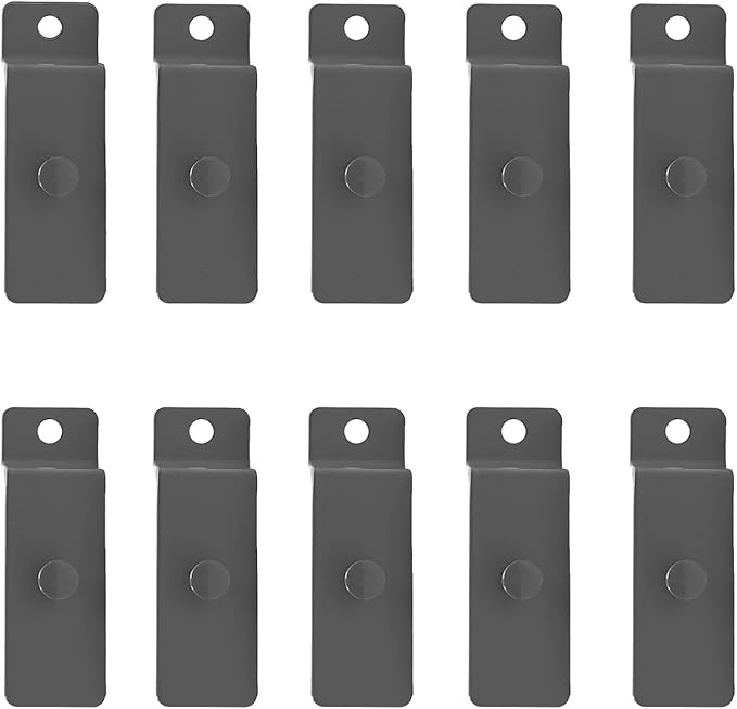 10 Pcs Metal Slatwall Utility Hooks Notch Picture Display Hanging Hooks Hangers for Pegboard Photo Frame Slat Panel(Grey)