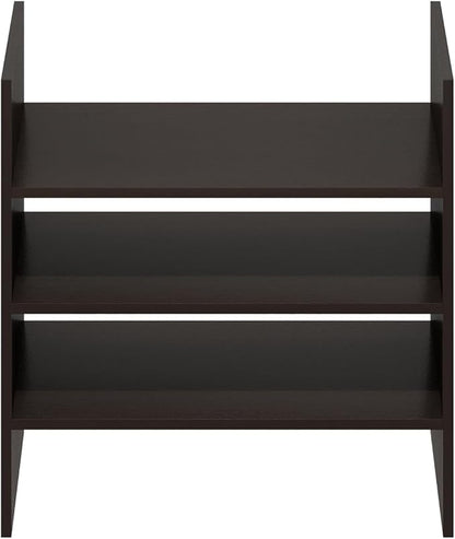 Furinno Cubicle Cube Insert, 3-Shelf Cube Organizer, Fits into Furinno Extra Thick Cubes, for Organizers and Storage, Black Dark Oak (Does not fit IKEA Kallax Shelving)