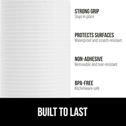 GORILLA GRIP DuraGuard Shelf Liner, 20x20 Non-Adhesive Cabinet Liners for Kitchen Drawers, Shelves, Refrigerator, Pantry Storage, Bathroom Closet, Durable Waterproof BPA Free Ribbed Plastic, White