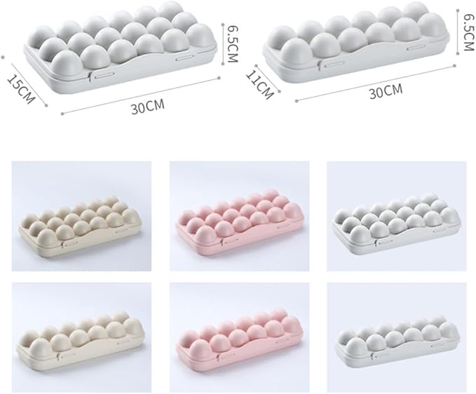 UPKOCH Stackable Plastic Egg Storage Box for Refrigerator Portable Anti-Collision Egg Holder with Lid 18-Count Shatterproof Container Space-Saving Kitchen Organizer