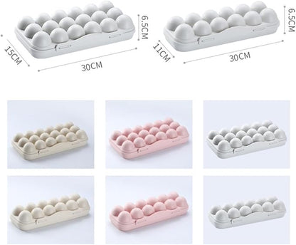 UPKOCH Stackable Plastic Egg Storage Box for Refrigerator Portable Anti-Collision Egg Holder with Lid 18-Count Shatterproof Container Space-Saving Kitchen Organizer