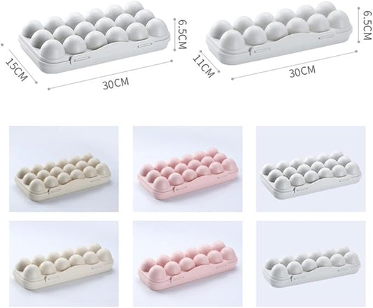 UPKOCH Stackable Plastic Egg Storage Box for Refrigerator Portable Anti-Collision Egg Holder with Lid 18-Count Shatterproof Container Space-Saving Kitchen Organizer