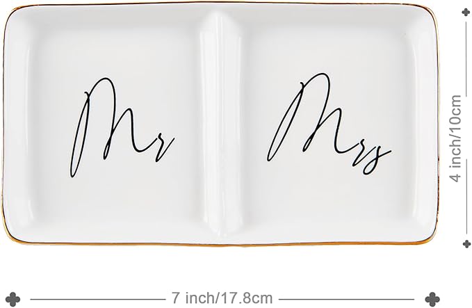Piudee Engagement Ring Dish Future Mr and Mrs Gifts Ring Dish Wedding Ring Holder Jewelry Dish, Bridal Shower Gift for Bride to be Wedding Engagement Gifts for Her/Couples/Newlyweds Women