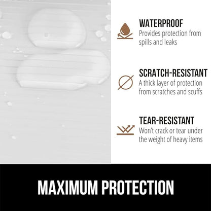 GORILLA GRIP DuraGuard Shelf Liner, 24x30 Non-Adhesive Cabinet Liners for Kitchen Drawers, Shelves, Refrigerator, Pantry Storage, Bathroom Closet, Durable Waterproof BPA Free Ribbed Plastic, White