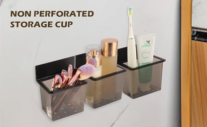 SOUNXUN® Toothbrush Holder Bathroom Toothbrush Holder Set Countertop Bathroom Organizer - Detachable Electric Toothbrush & Toothpaste Holder with draining Slots for Family & Small Bathrooms