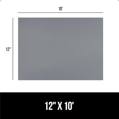 GORILLA GRIP DuraGuard Shelf Liner, Non-Adhesive Cabinet Liners for Kitchen Drawers, Shelves, Refrigerator, Pantry Storage, Bathroom Closet, Durable Waterproof BPA Free Ribbed Plastic, 12x10 Gray