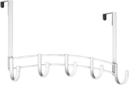 LYNK Professional® Home™ Over Door Hooks Rack - 5 Hook Over Door Hanger - Over Door Towel Rack - Hanging Towels or Clothes - for Bathroom, Bedroom or Laundry Room – Lifetime Ltd. Warranty - White