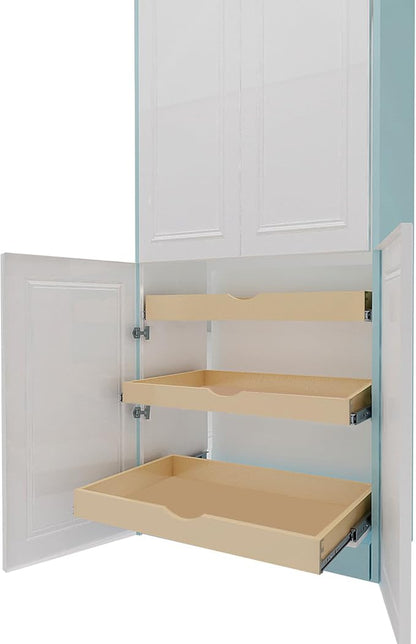 COUVER DIY Non-Assembled Birch Wood, Pull-Out Cabinet Organizers, Under Sink Organizers for Bathroom & Kitchen, Cabinet Slide-Out Organizers and Storage, Soft Closed Rail, 24 inch