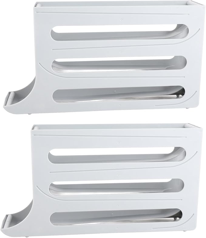 Aramox Auto Rolling Egg Dispenser Automatic Rolling Holder Organizer 2 Pack 4 Tier Space Saving Refrigerator Container Holds 60 Eggs with Non Slip Feet for Kitchen Fridge (Gray)