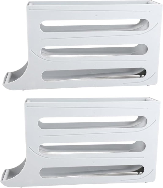 Aramox Auto Rolling Egg Dispenser Automatic Rolling Holder Organizer 2 Pack 4 Tier Space Saving Refrigerator Container Holds 60 Eggs with Non Slip Feet for Kitchen Fridge (Gray)
