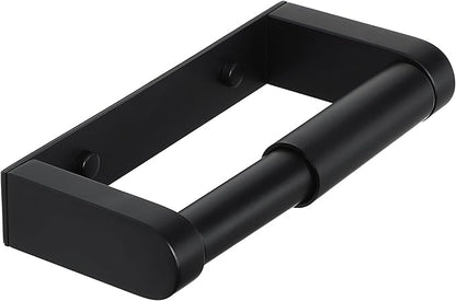 Alise Black Toilet Paper Holder, Double Post Spring Loaded Bathroom Toilet Paper Holder Wall Mount SUS304 Stainless Steel Tissue Holder Toilet Paper Roll Holder for Washroom, RV