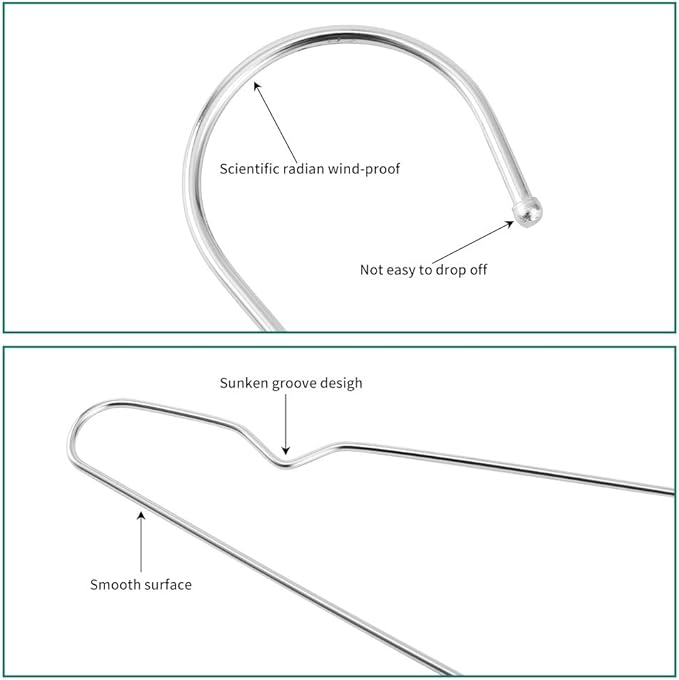 Metal Hangers Clothing Heavy Duty for Closet 30 Pack Stainless Steel Wire Hangers 16.5in by WYCQKL