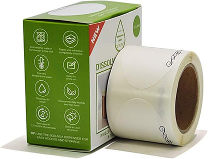 L LIKED 120 Stickers Dissolvable Food Labels for Containers 1 1/2" x 2 1/2" Canning Labels for Jars (Roll of 120) (1 Rolls)