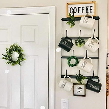 Claimed Corner Mug Rack with Sturdy Steel Frame, Matte Black Finish, Removable Rubber Caps, Wall Mounted (Mini ‎14" x 24")