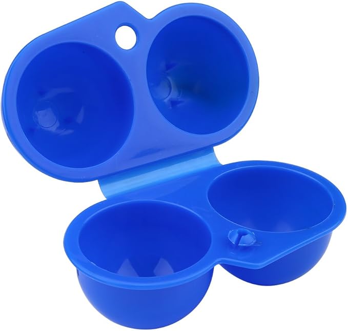 2 Grids Camping Egg Container, 4.53x2.95inch Blue Eggs Holder Campings, Portable Camping Egg Holders for Outdoor Campings Picnic