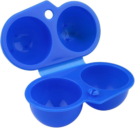2 Grids Camping Egg Container, 4.53x2.95inch Blue Eggs Holder Campings, Portable Camping Egg Holders for Outdoor Campings Picnic