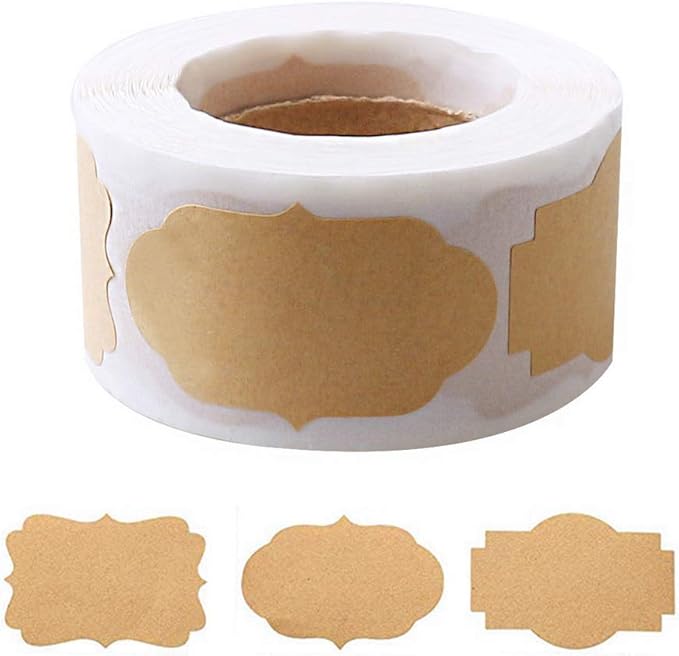300 Pcs Gift Tags Stickers Name Labels Stickers, Self-Adhesive Handmade Bottle All-Purpose Jar Labels for Presents Easter Decorations Jars Food Craft