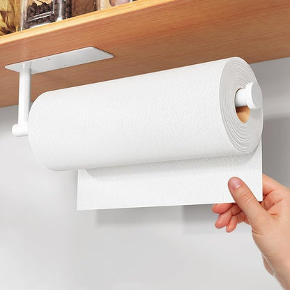 Paper Towel Holders Paper Towels Rolls Paper Bulk Self-Adhesive Under Cabinet Wall Mount Countertop Both Available in Adhesive and Screws for Kitchen Pantry Sink Bathroom Stainless Steel White