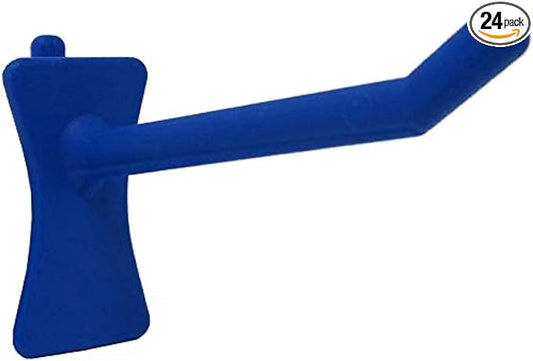 PegPro™ 2" Straight Hooks for 1/4" Pegboards - Secure Plastic Hooks for Your Wall Organizer - for Craft Storage, Garage, Kitchen, Tools and More (24 ct., Blue)