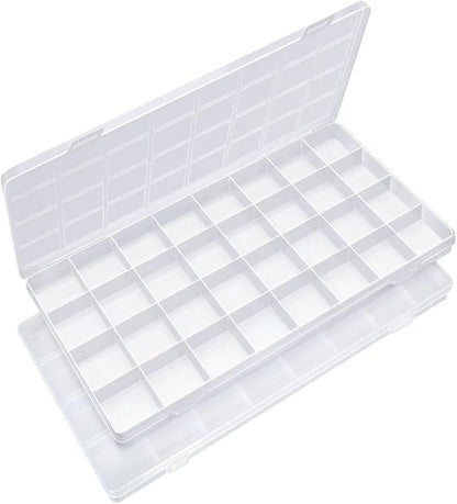 Eppingwin 32 Grids Bead Organizer, Craft Organizers and Storage, Acrylic Organizers, plastic Bead Organizer Box for Crafts Organizing Storing (2 pcak)