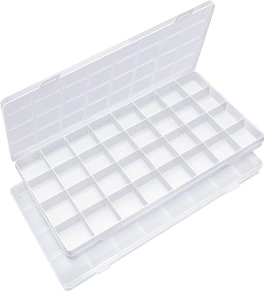 Eppingwin 32 Grids Bead Organizer, Craft Organizers and Storage, Acrylic Organizers, plastic Bead Organizer Box for Crafts Organizing Storing (2 pcak)