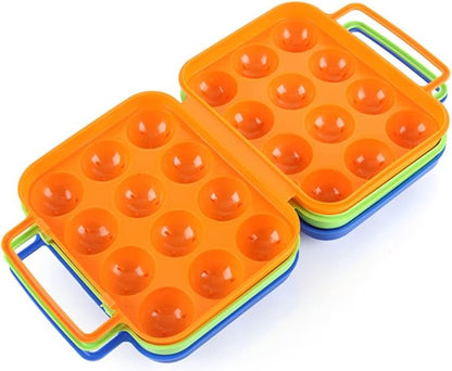 GLEAVI 2pcs Portable Folding Handle Carrier Holder for Eggs Storage Box for Kitchen and Outdoor Use Orange for Camping and Picnics