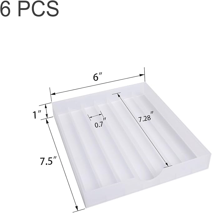 Craft Organizers and Storage, Pencil, Crayon, Marker, Pen Organizer, Pen Holder, Pen Tray Storage with Gel Pens, Fountain Pens, Chalk for Office, Art & Craft Room - 6Pack