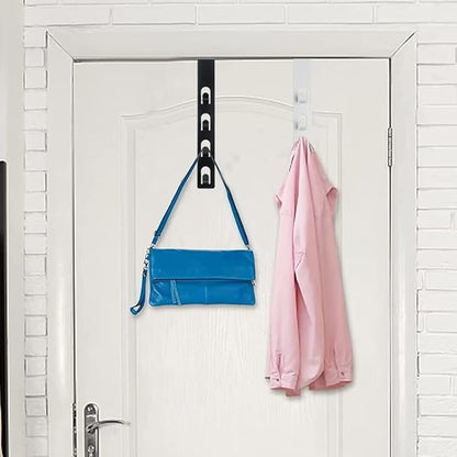 2 Pack White Coat Hooks, 4 Layers Metal Hats Hanger, Strong Vertical White Coat Hook, Over Door Rack for Hanging Bags Jams Scarf Keys and More.